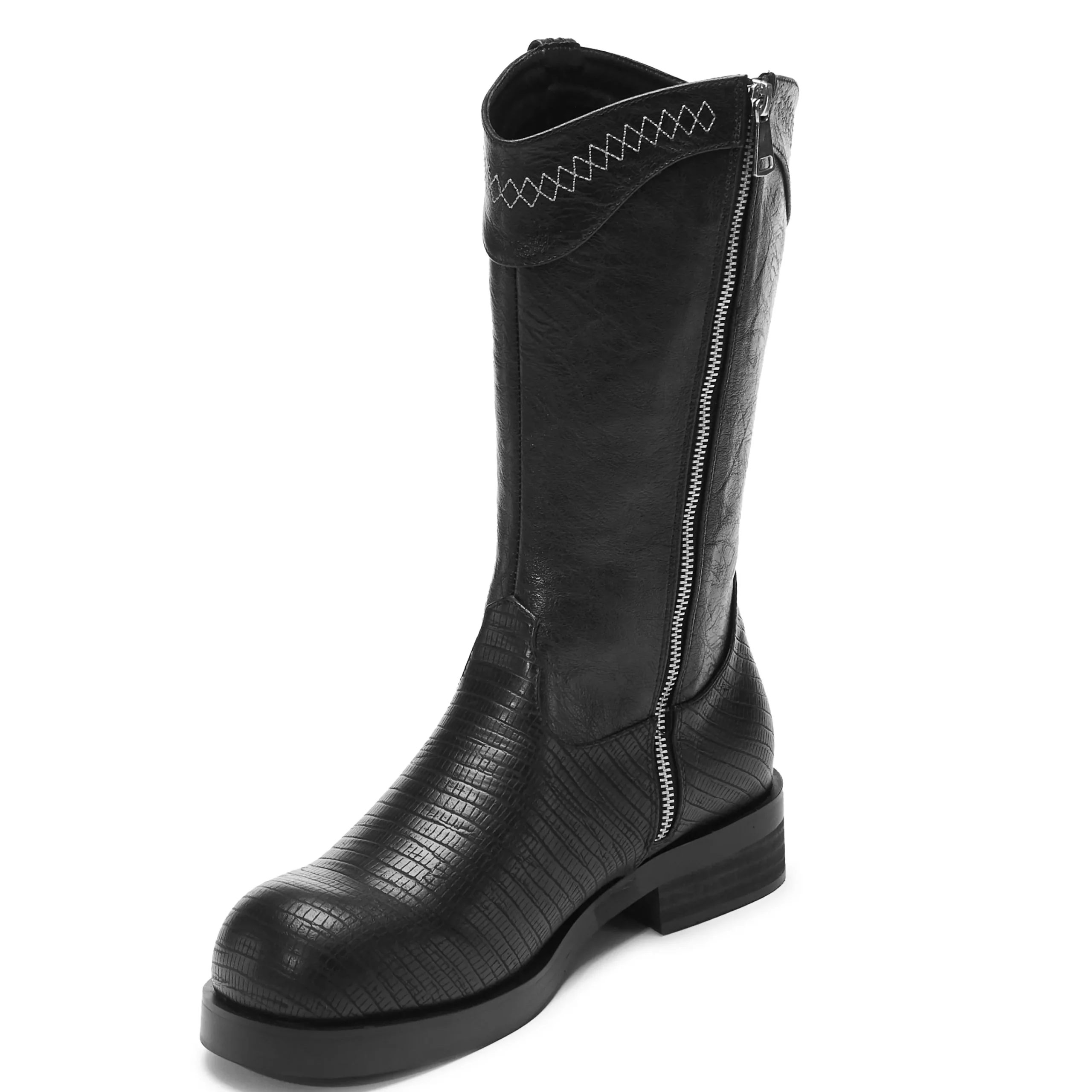 KOI footwear The Last Courtship Men's Ornate Stacked Cowboy Boots - Lizard Black Sale