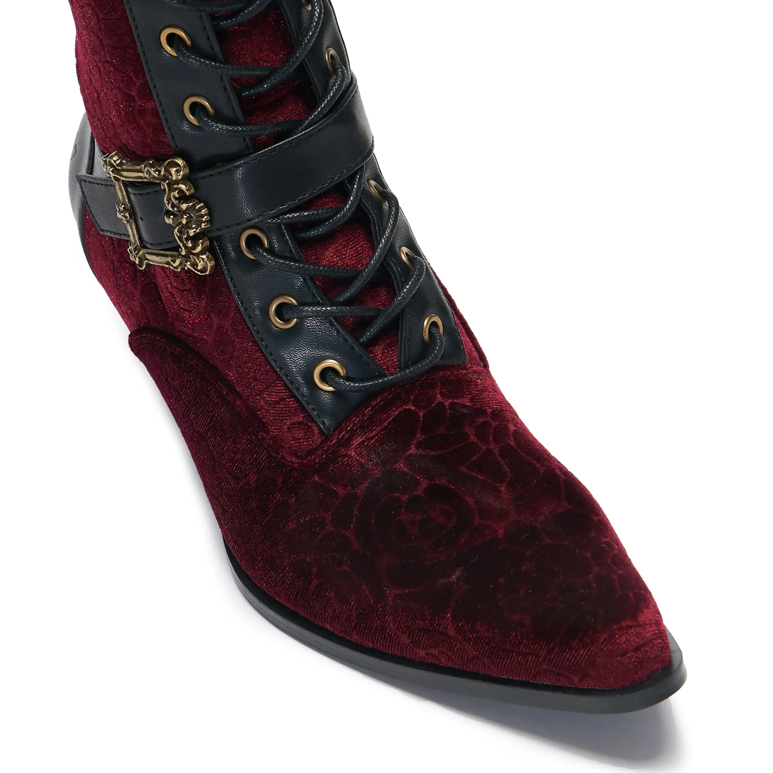 KOI footwear Timeless Truths Ornate Victorian Boots - Burgundy Discount