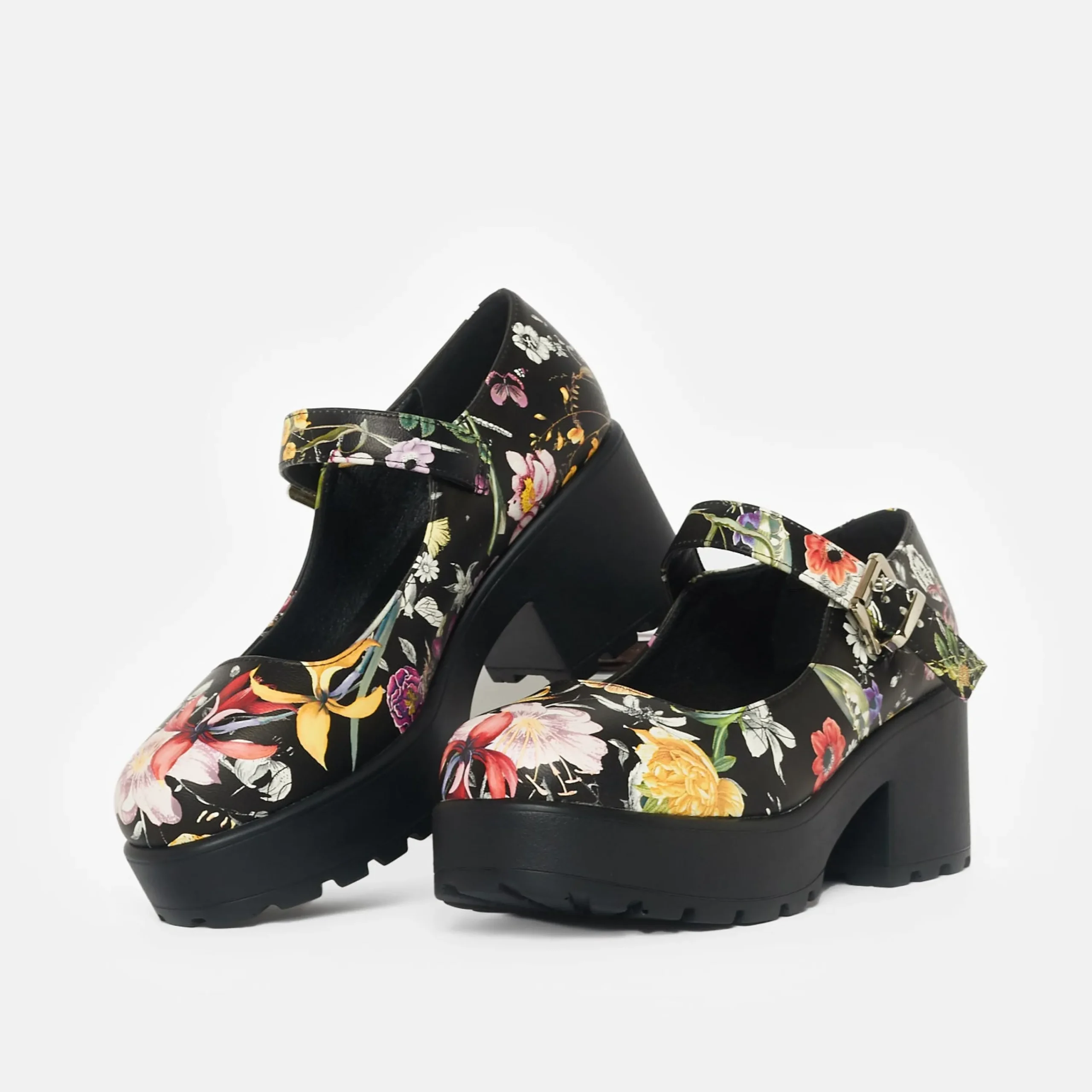 KOI footwear Tira Mary Jane Shoes 'Floral Edition' Black Cheap