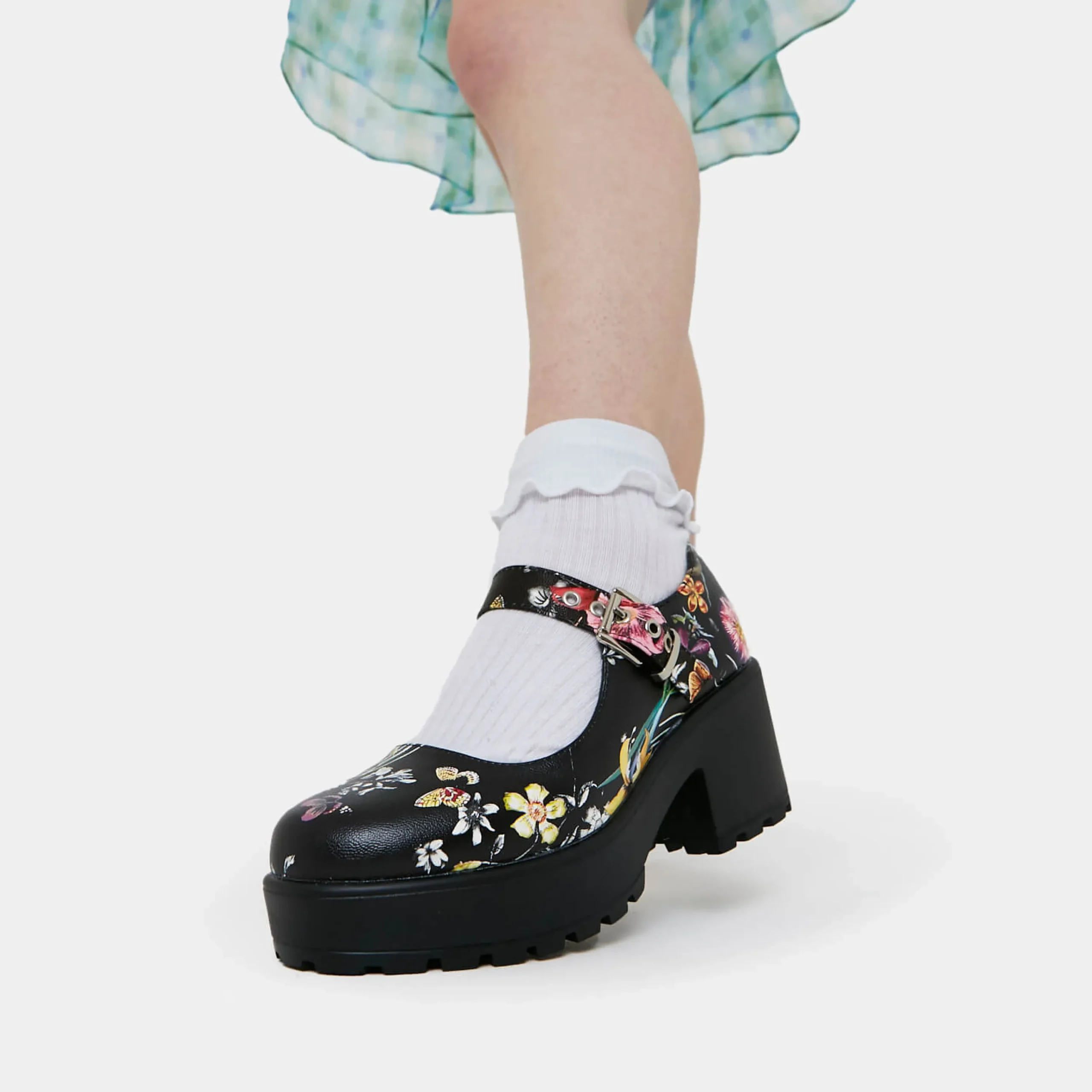 KOI footwear Tira Mary Jane Shoes 'Floral Edition' Black Cheap