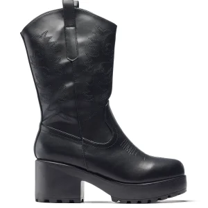 KOI footwear WINTU Long Chunky Western Boots Black Cheap