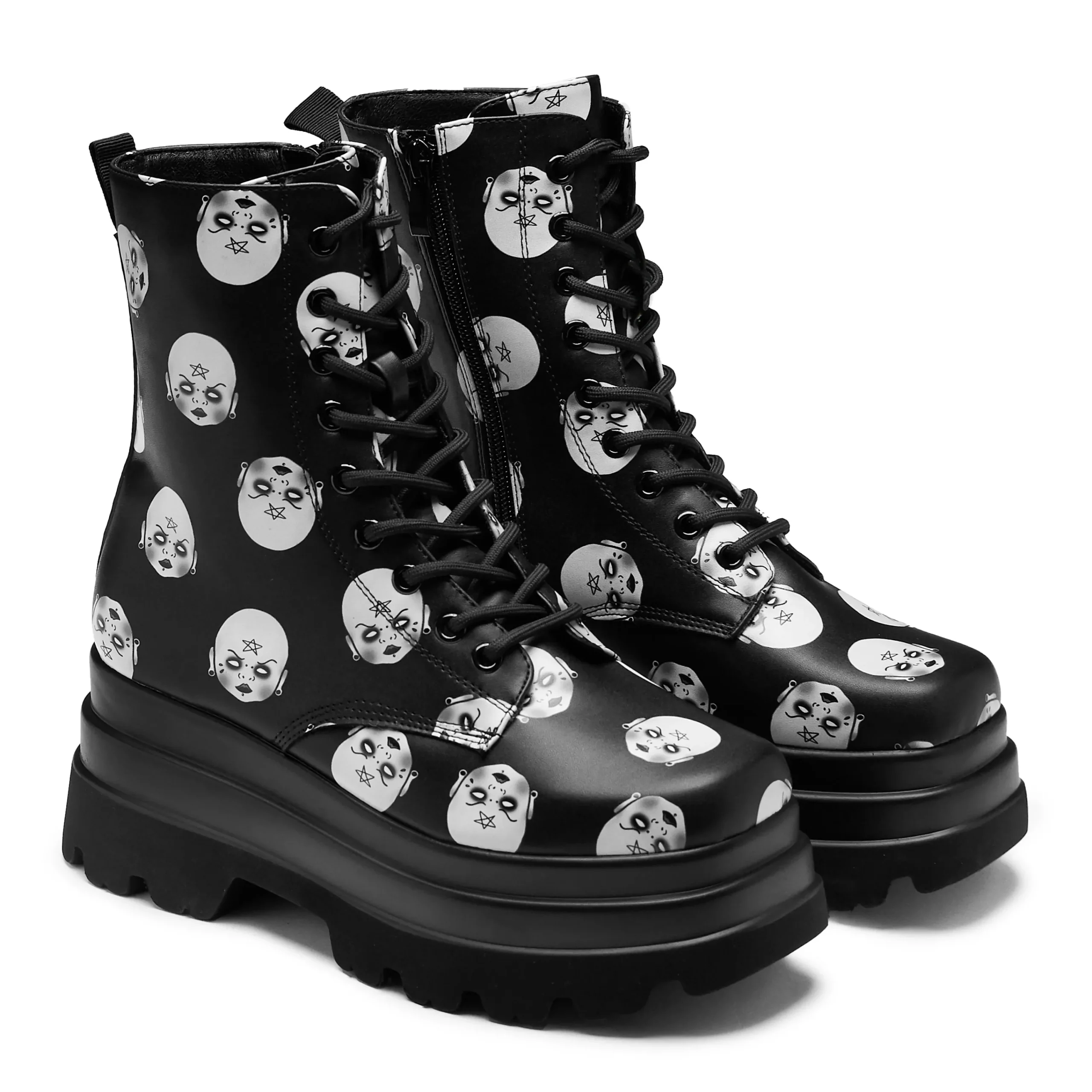 KOI footwear Witch Baby Trident Platform Boots Black Store