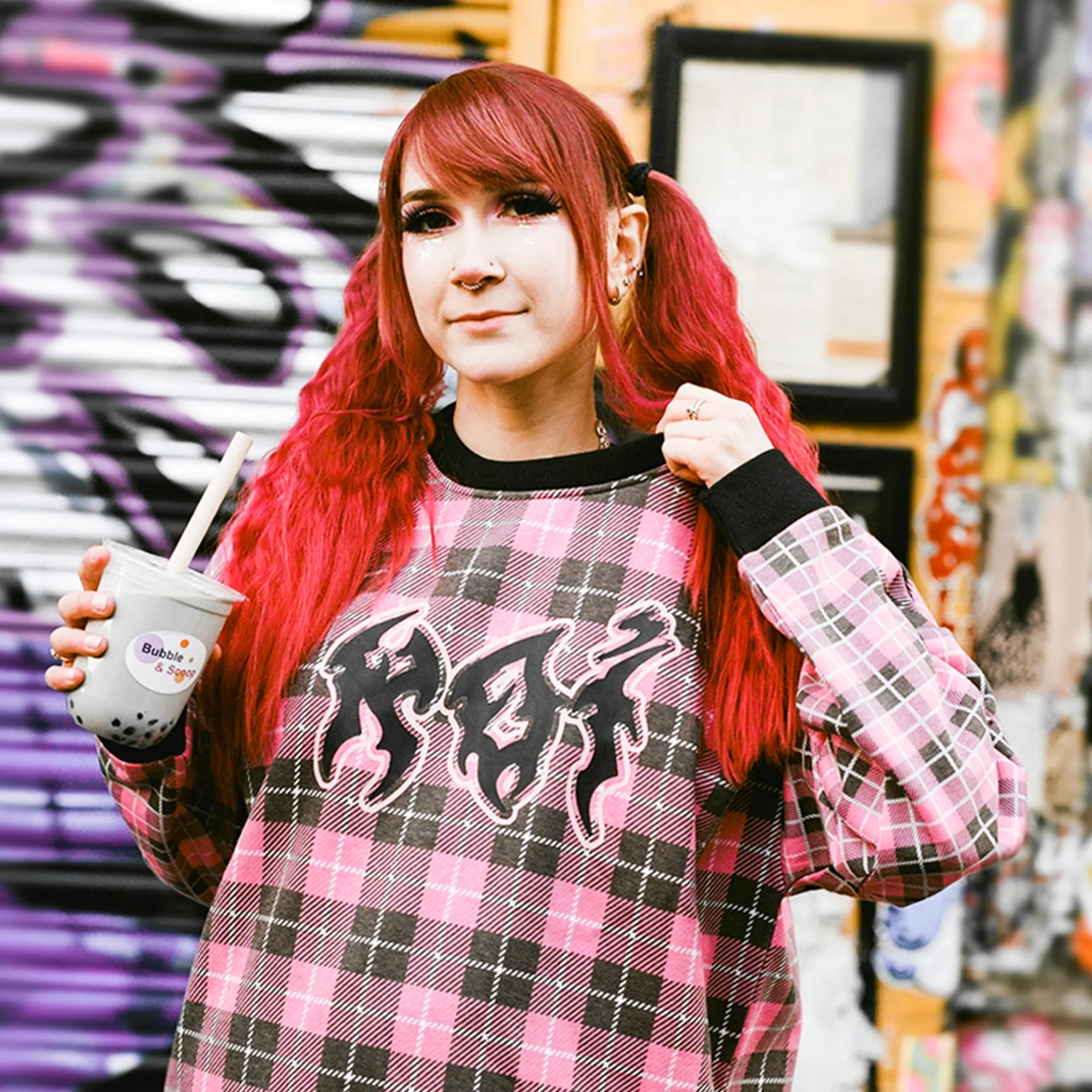 KOI footwear Yami Oversized Sweatshirt Pink Hot